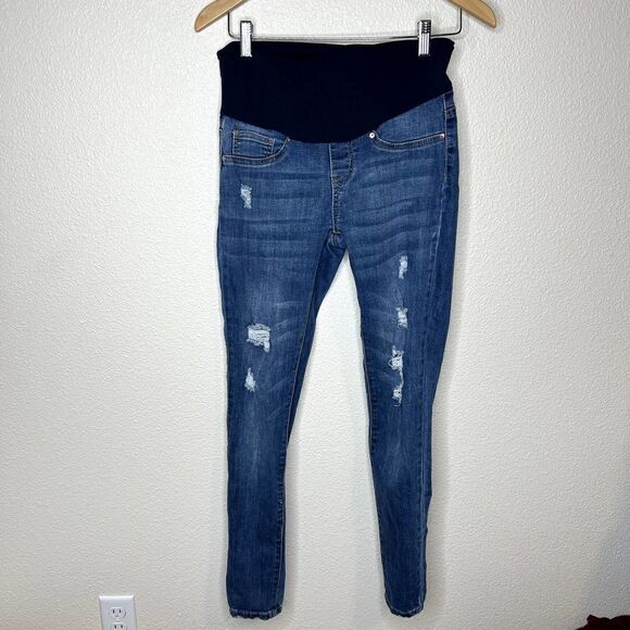 Blue Savvy Distressed Maternity Jegging Jeans Size Small - Picture 7 of 7